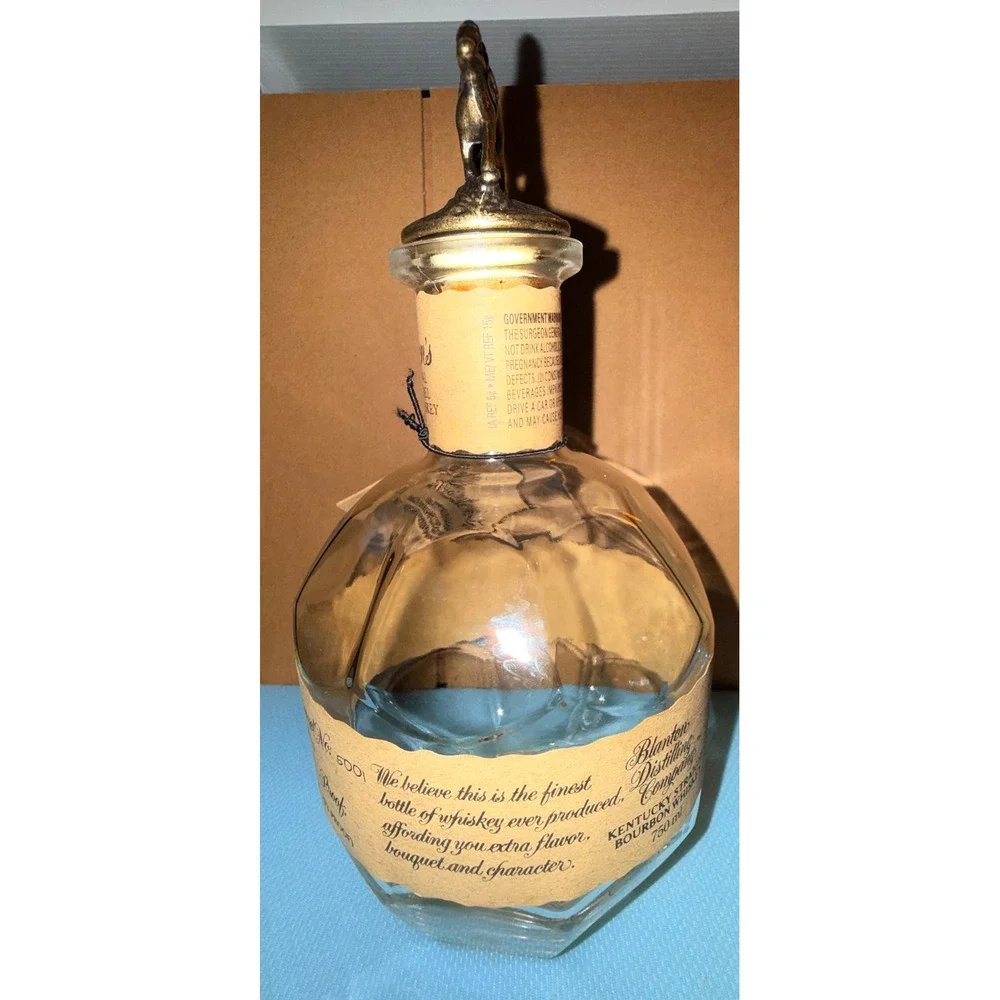 Blanton's Bourbon Empty Bottle 750ml Clear Excellent Horse Stopper Letter A